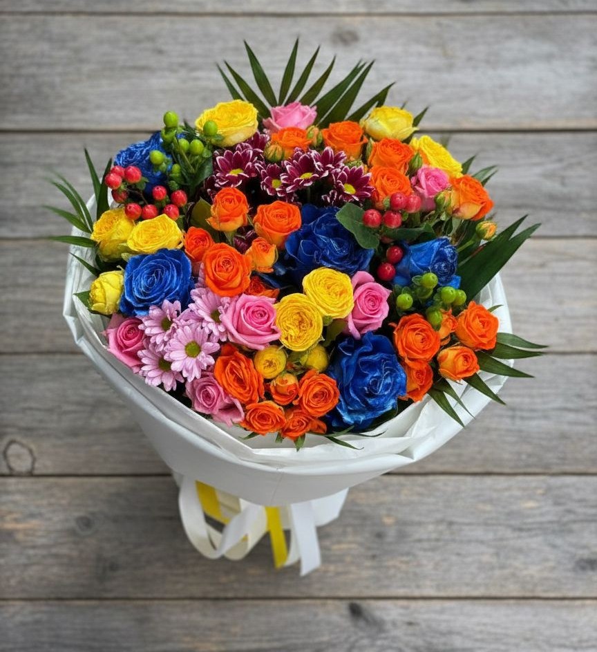 Букет цветов из: Розы и Хризантемы в Чистогорском