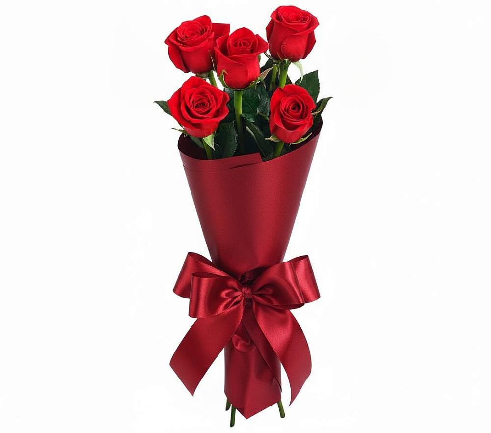 Букет 5 Красных роз Эдлесс Лав в Чистогорском