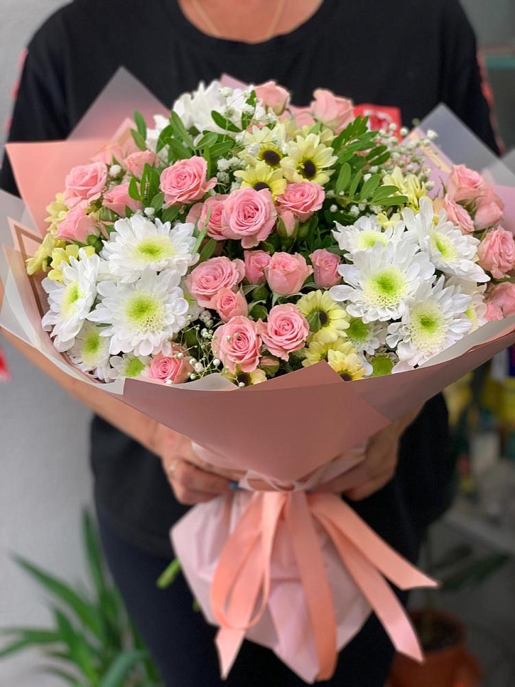 Букет цветов из: Розы и Хризантемы в Чистогорском