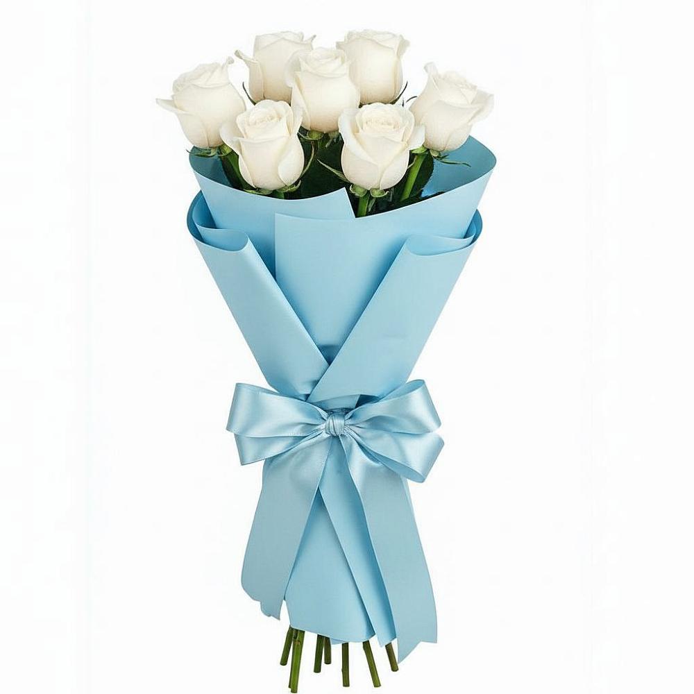 Букет 7 белых роз Проуд в Чистогорском