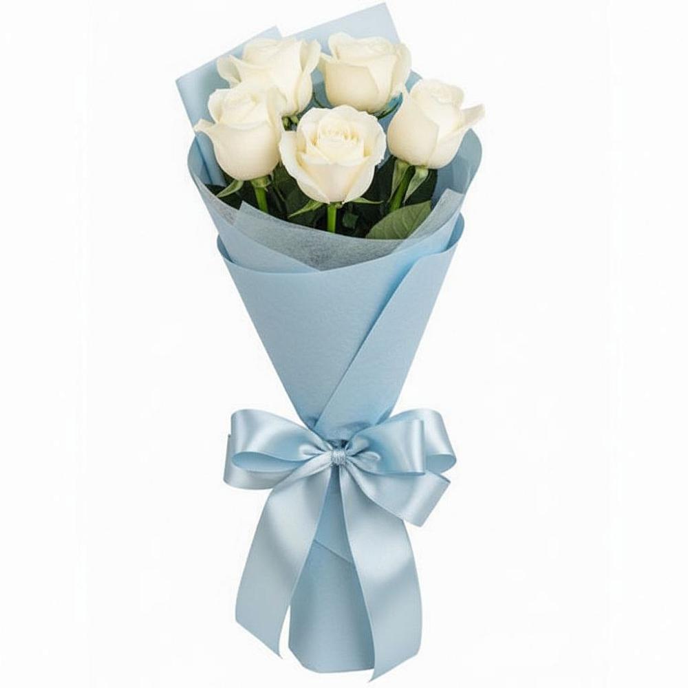Букет 5 Белых роз Проуд в Чистогорском
