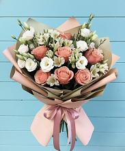 Букет цветов из:  Розы, Альстромерии и Лизиантусы #REPLACE_PRED# Чистогорском