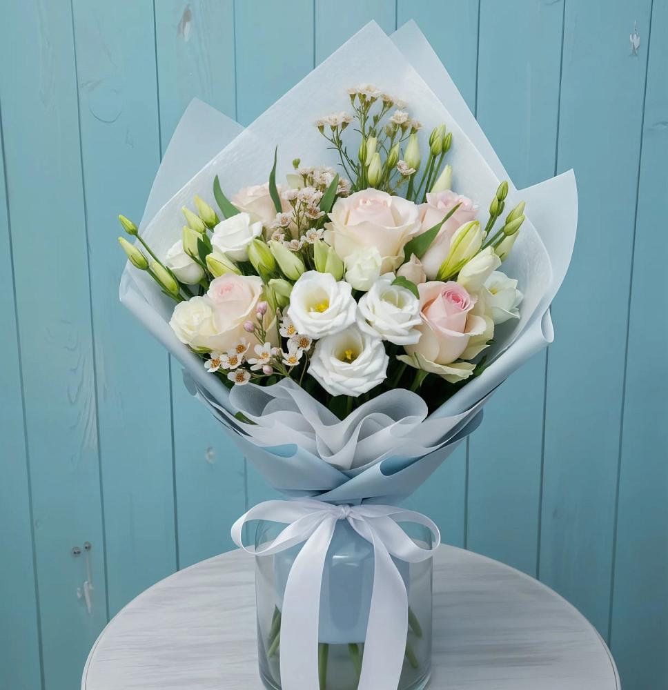 Букет цветов из: Розы и Лизиантусы в Чистогорском