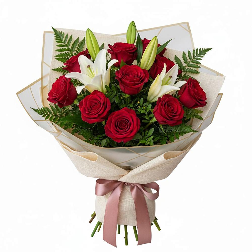 Букет цветов из: Лилии и Розы в Чистогорском