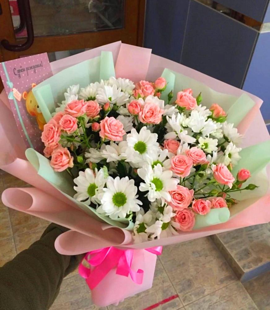 Букет цветов из: Розы и Хризантемы в Чистогорском