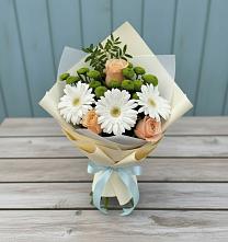 Букет цветов из:  Герберы, Розы и Хризантемы в Чистогорском