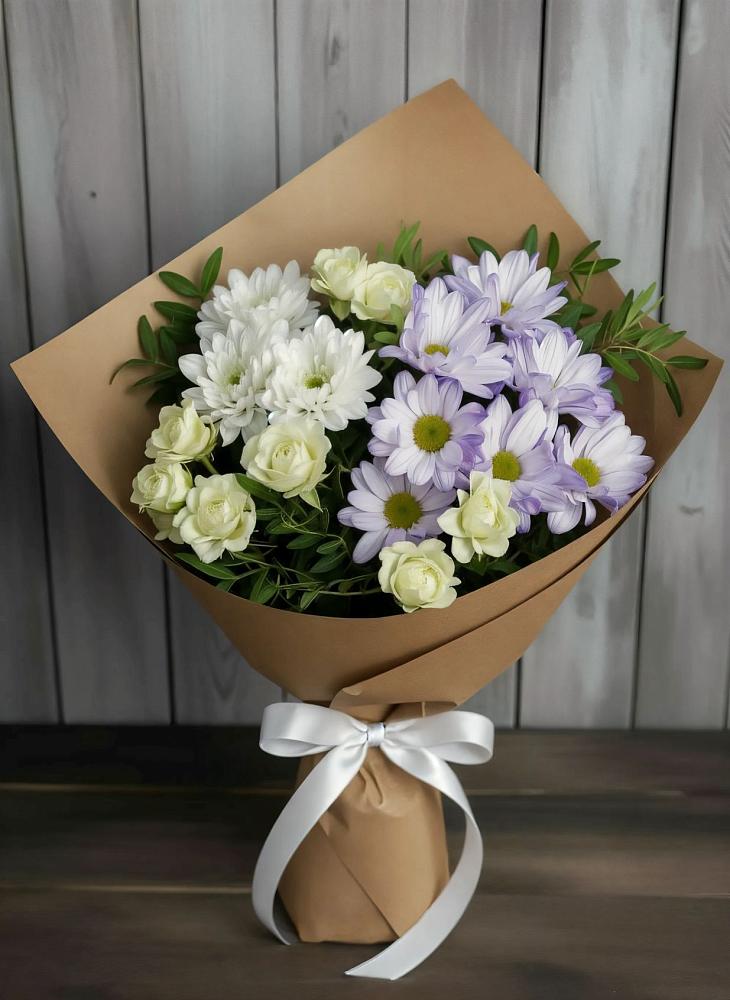 Букет цветов из: Хризантемы и Розы в Чистогорском